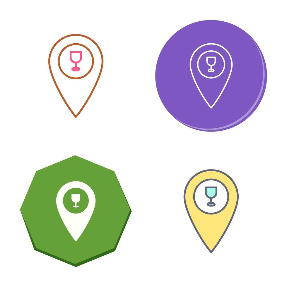 Unique Bar Location Vector Icon