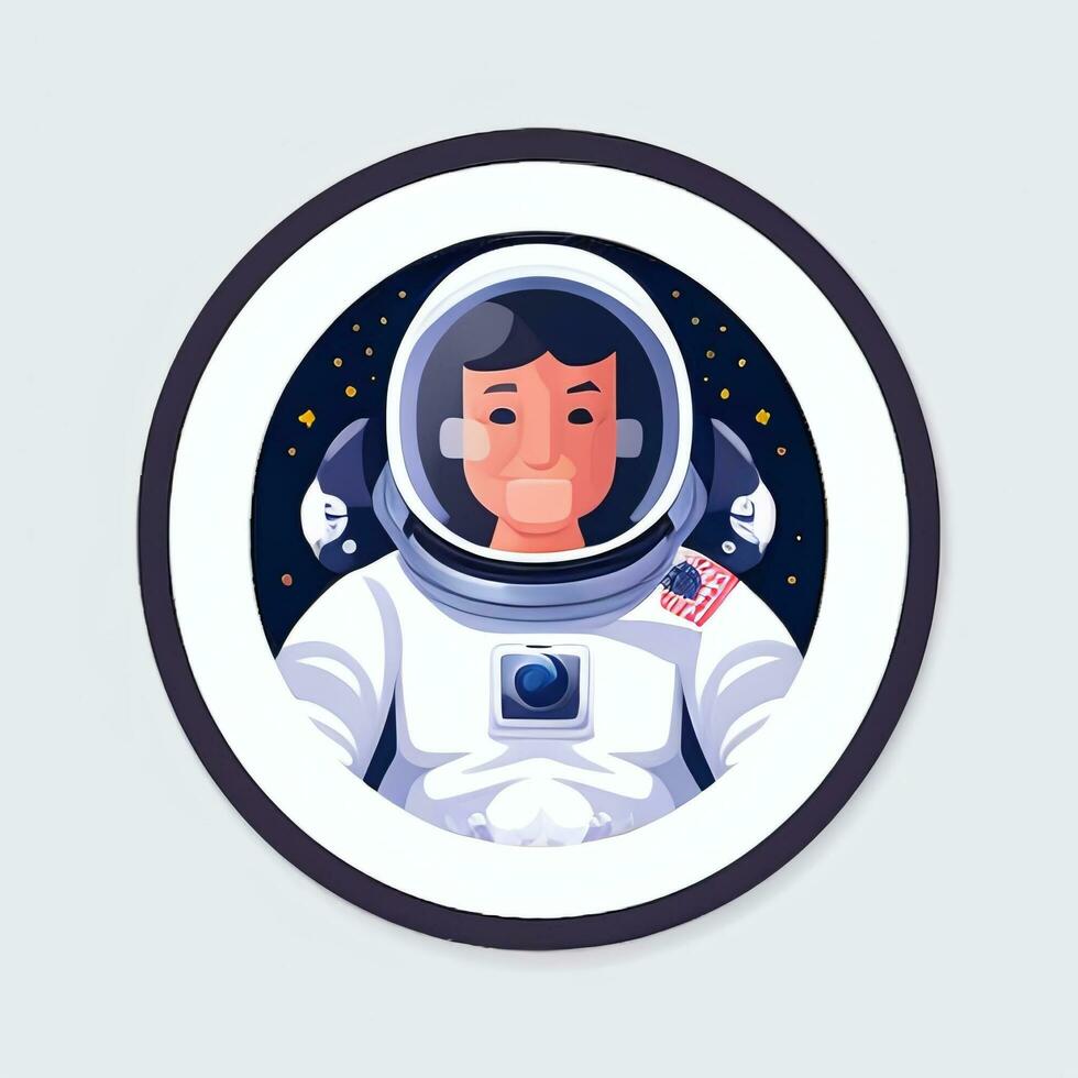 AI generated Astronaut Clip Art Icon Sticker Decoration Simple Background photo