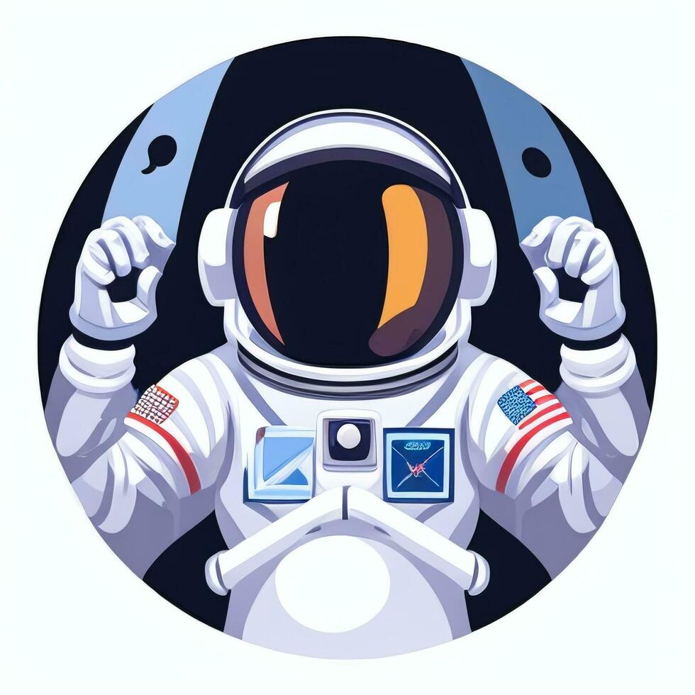 AI generated Astronaut Clip Art Icon Sticker Decoration Simple Background photo