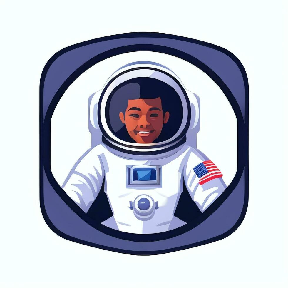 AI generated Astronaut Clip Art Icon Sticker Decoration Simple Background photo