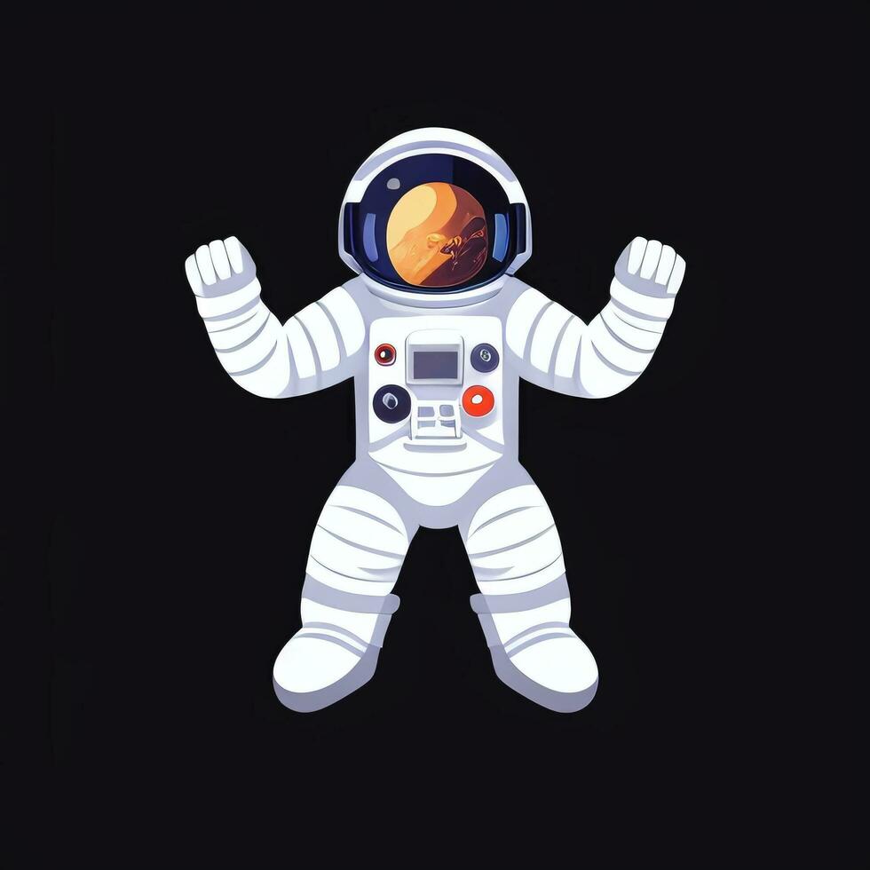 AI generated Astronaut Clip Art Icon Sticker Decoration Simple Background photo