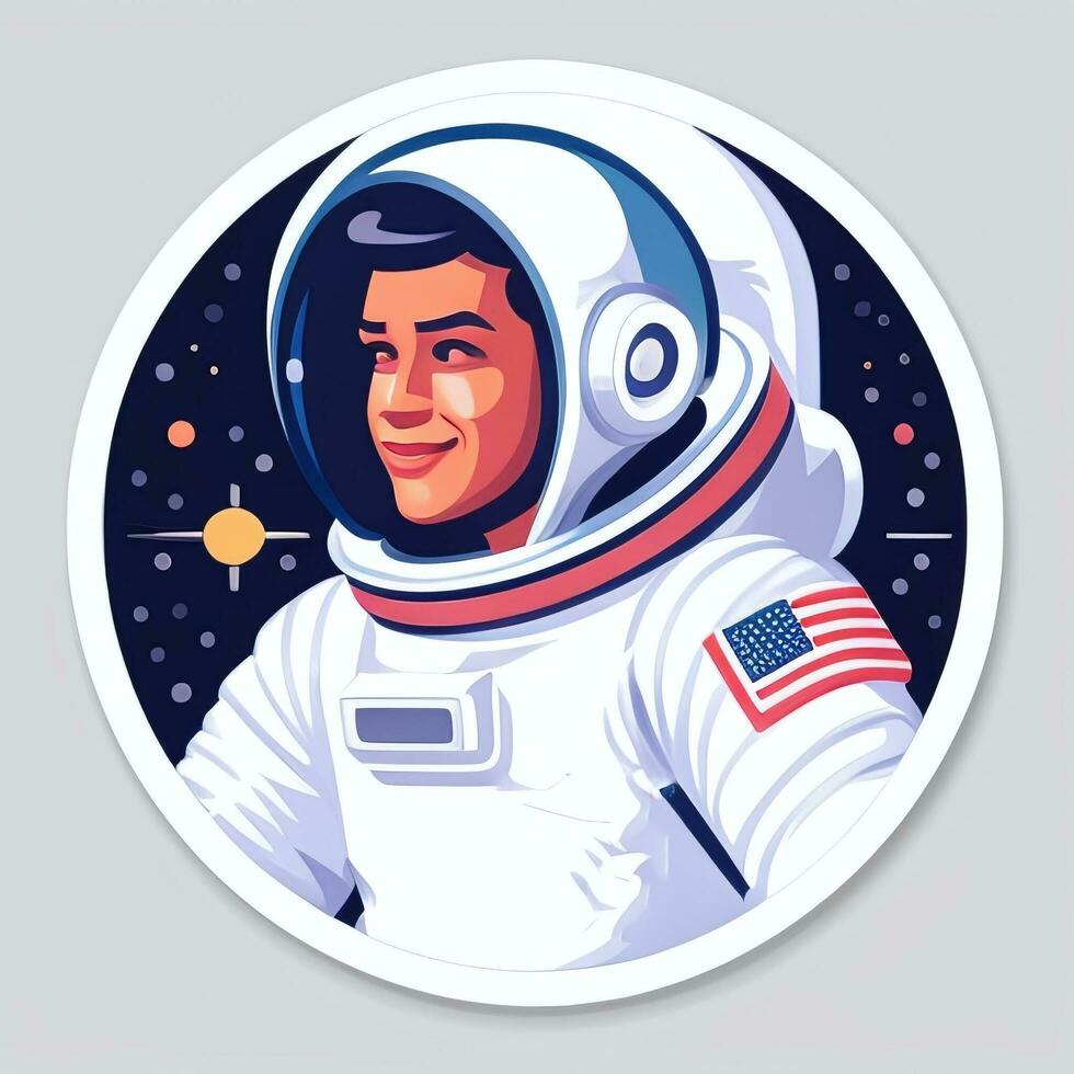 AI generated Astronaut Clip Art Icon Sticker Decoration Simple Background photo