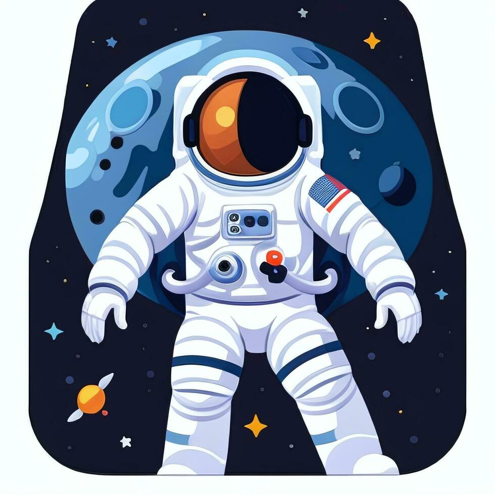 AI generated Astronaut Clip Art Icon Sticker Decoration Simple Background photo