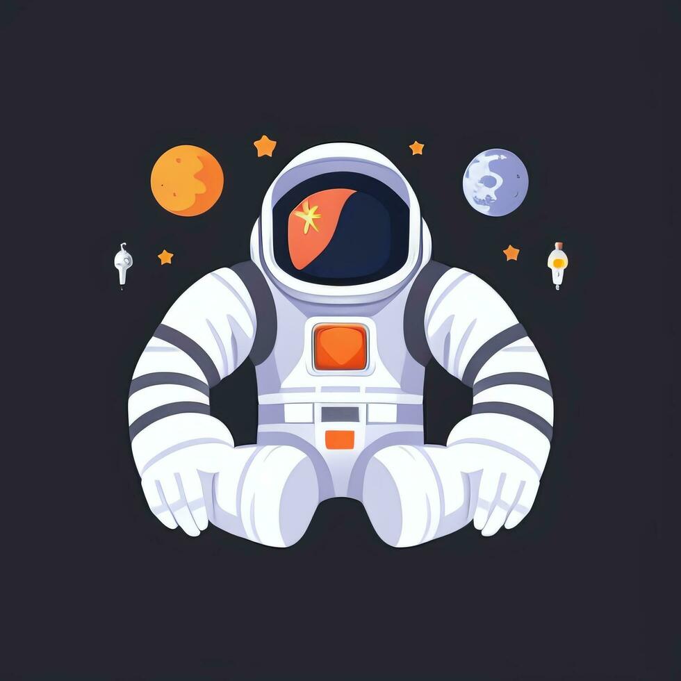 AI generated Astronaut Clip Art Icon Sticker Decoration Simple Background photo