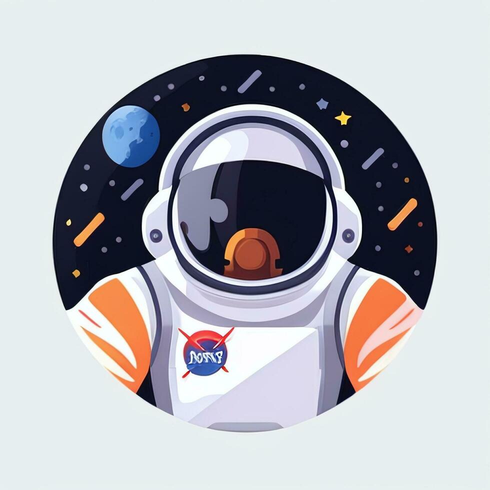 AI generated Astronaut Clip Art Icon Sticker Decoration Simple Background photo