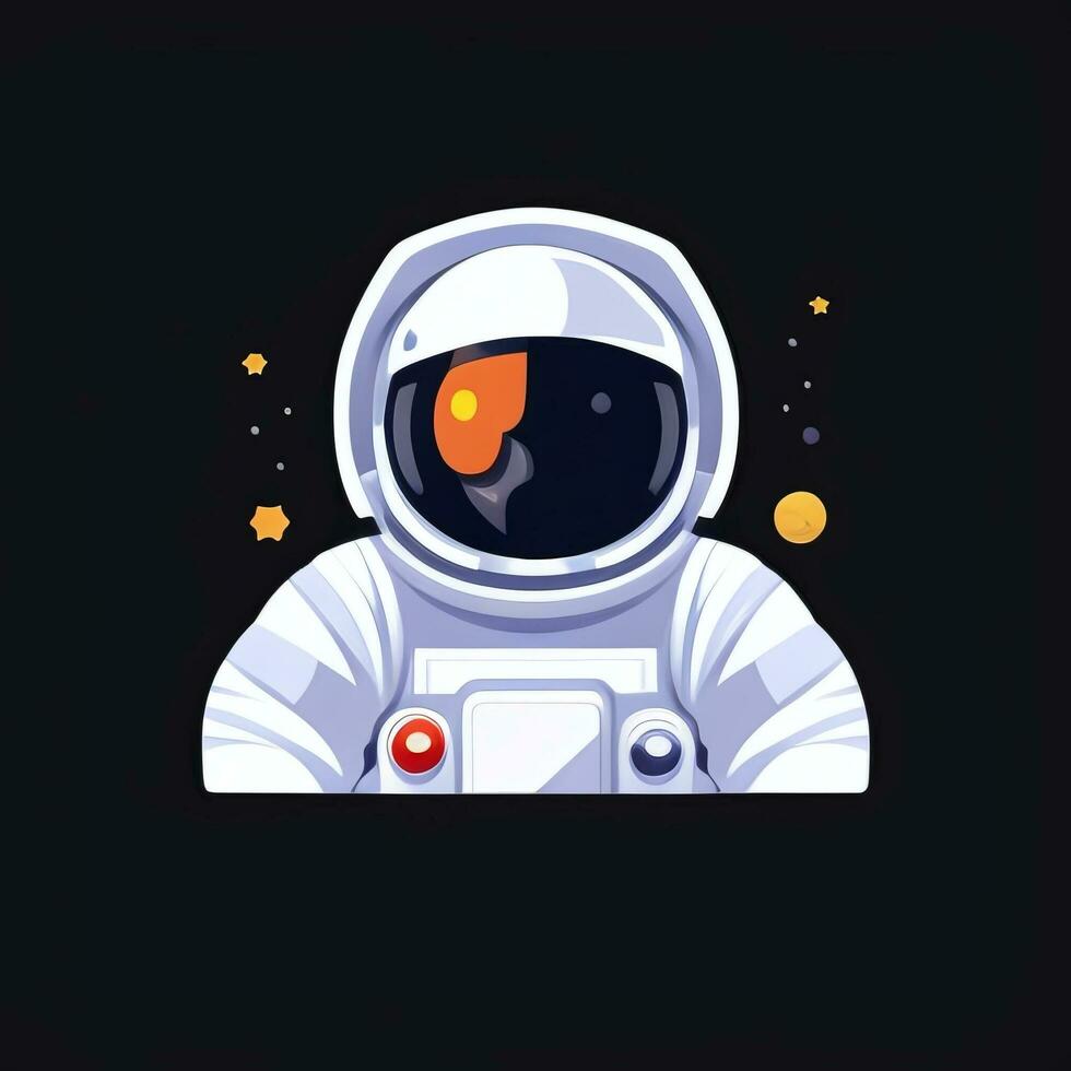 AI generated Astronaut Clip Art Icon Sticker Decoration Simple Background photo