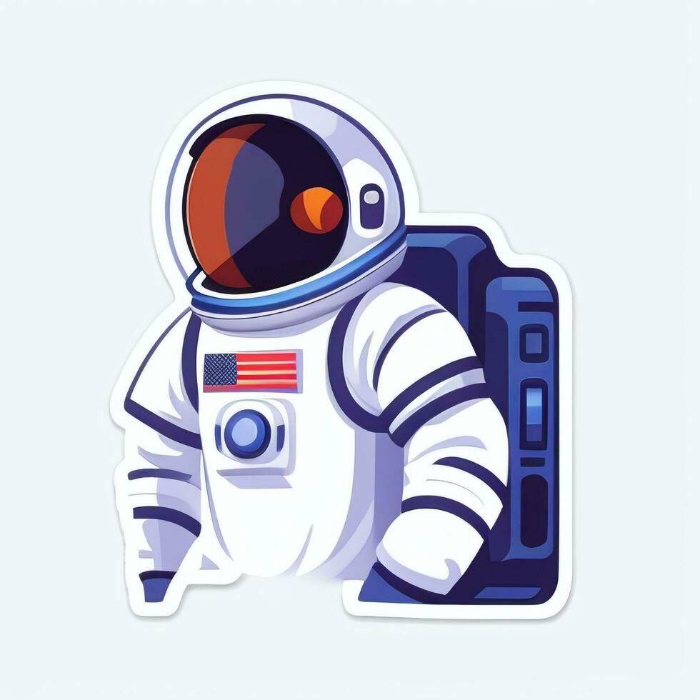 AI generated Astronaut Clip Art Icon Sticker Decoration Simple Background photo