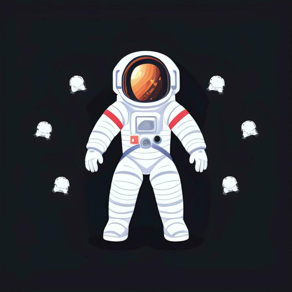AI generated Astronaut Clip Art Icon Sticker Decoration Simple Background photo