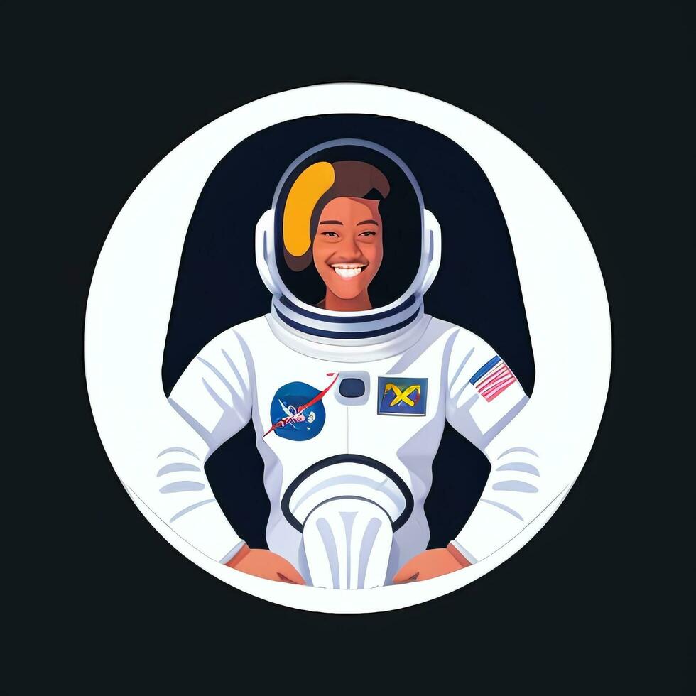 AI generated Astronaut Clip Art Icon Sticker Decoration Simple Background photo