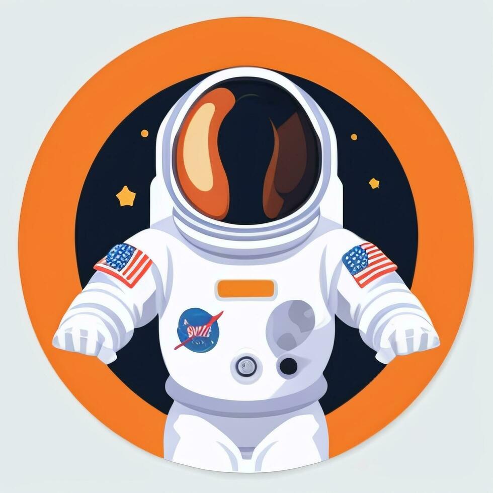 AI generated Astronaut Clip Art Icon Sticker Decoration Simple Background photo