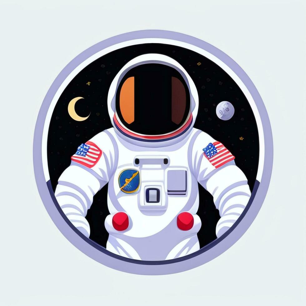 AI generated Astronaut Clip Art Icon Sticker Decoration Simple Background photo