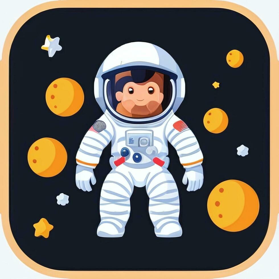 AI generated Astronaut Clip Art Icon Sticker Decoration Simple Background photo