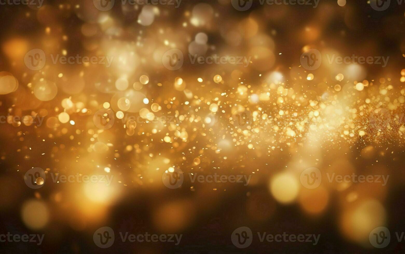 Evening light. Shimmer and glitter. Golden bokeh, warm dust blur effect. AI Generative photo