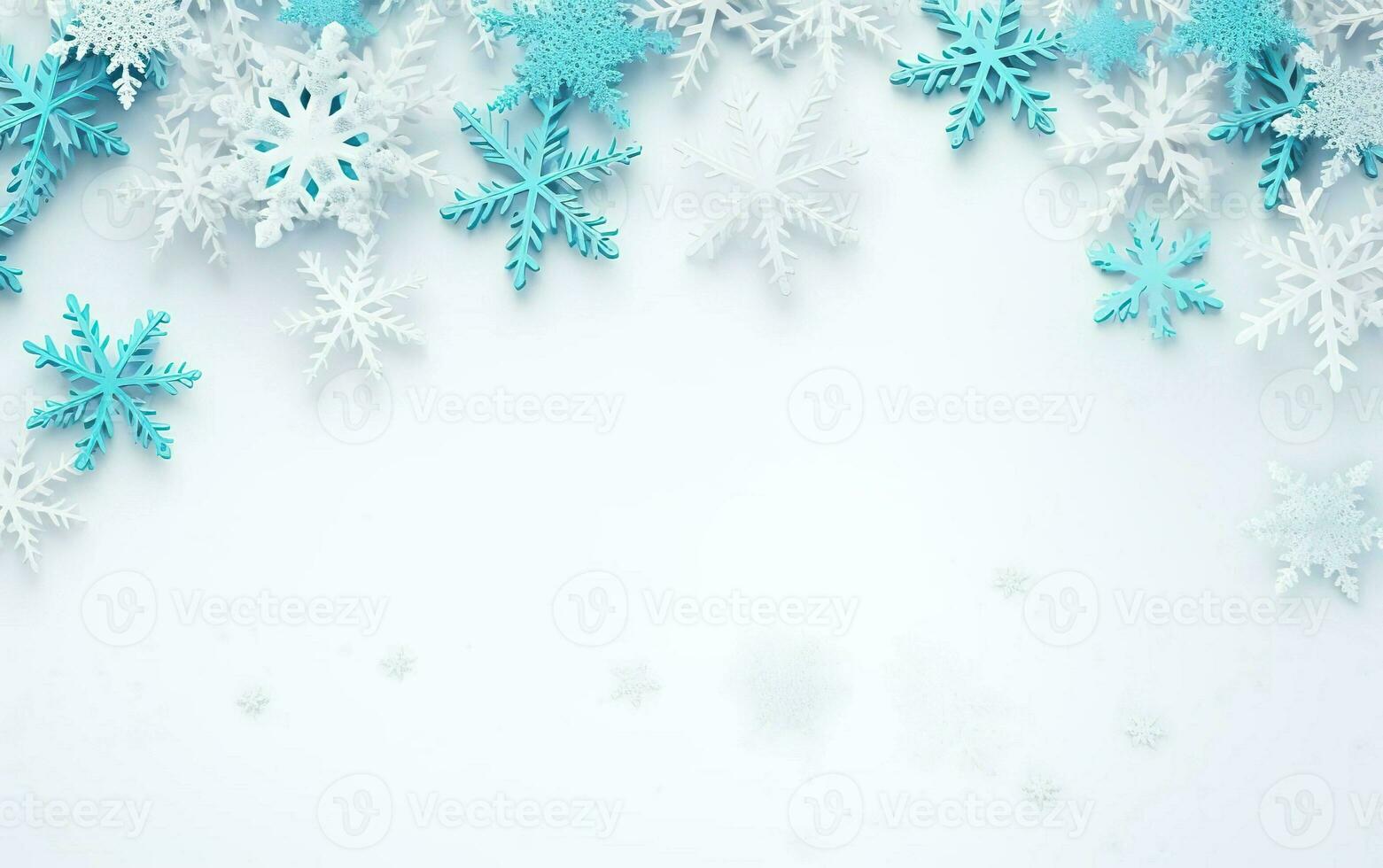 Christmas Decoration Plastic Snowflakes On Wood Background Stock