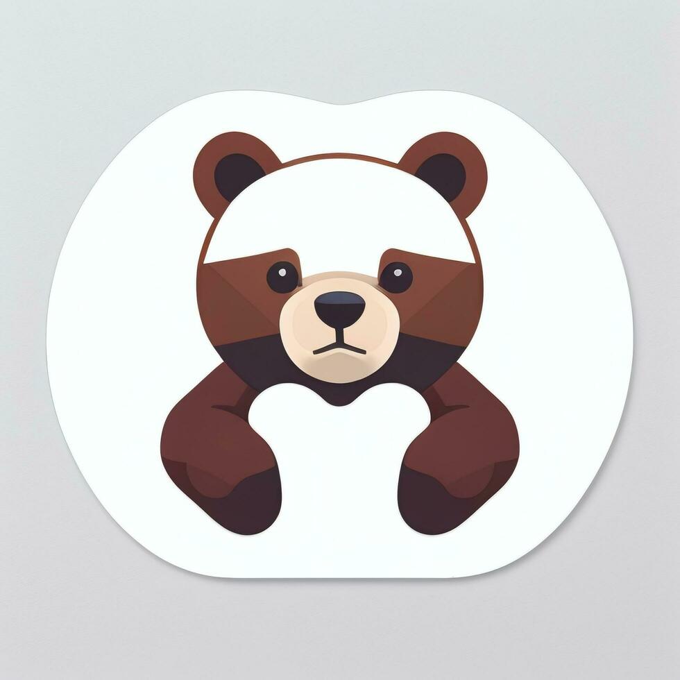 AI generated Bear Clip Art Icon Sticker Decoration Simple Background photo