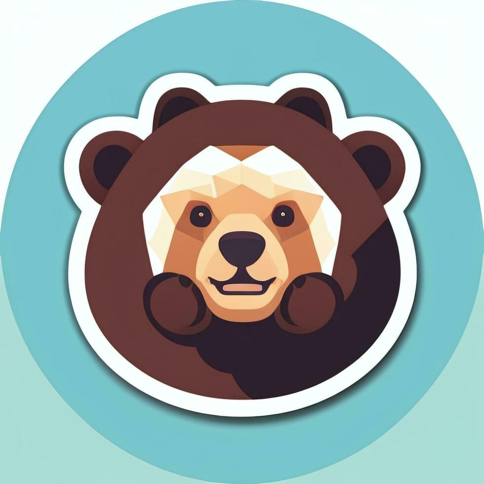 AI generated Bear Clip Art Icon Sticker Decoration Simple Background photo