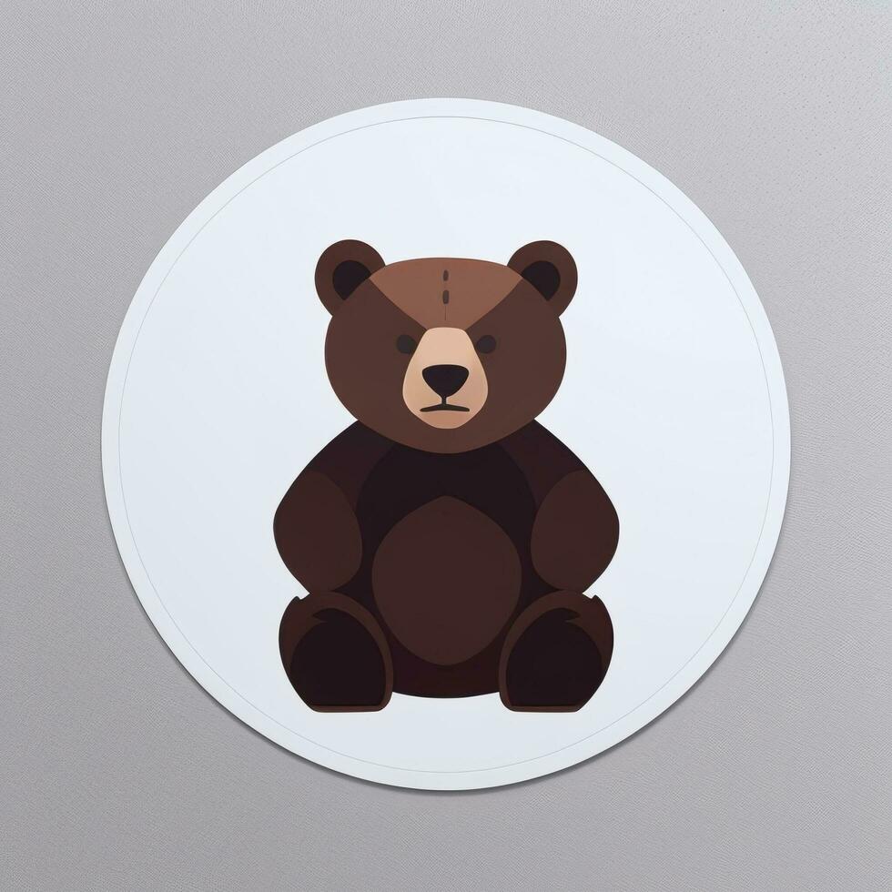 AI generated Bear Clip Art Icon Sticker Decoration Simple Background photo