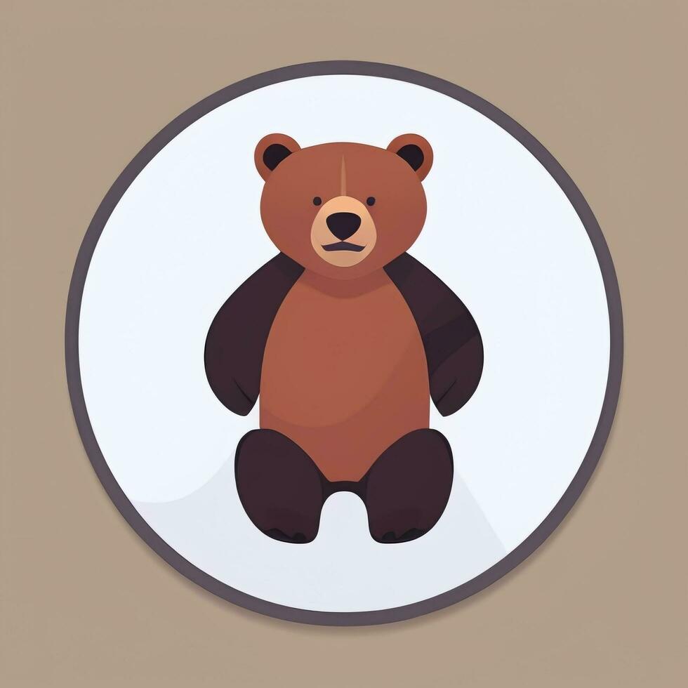 AI generated Bear Clip Art Icon Sticker Decoration Simple Background photo