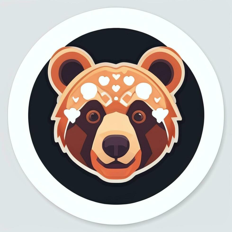 AI generated Bear Clip Art Icon Sticker Decoration Simple Background photo