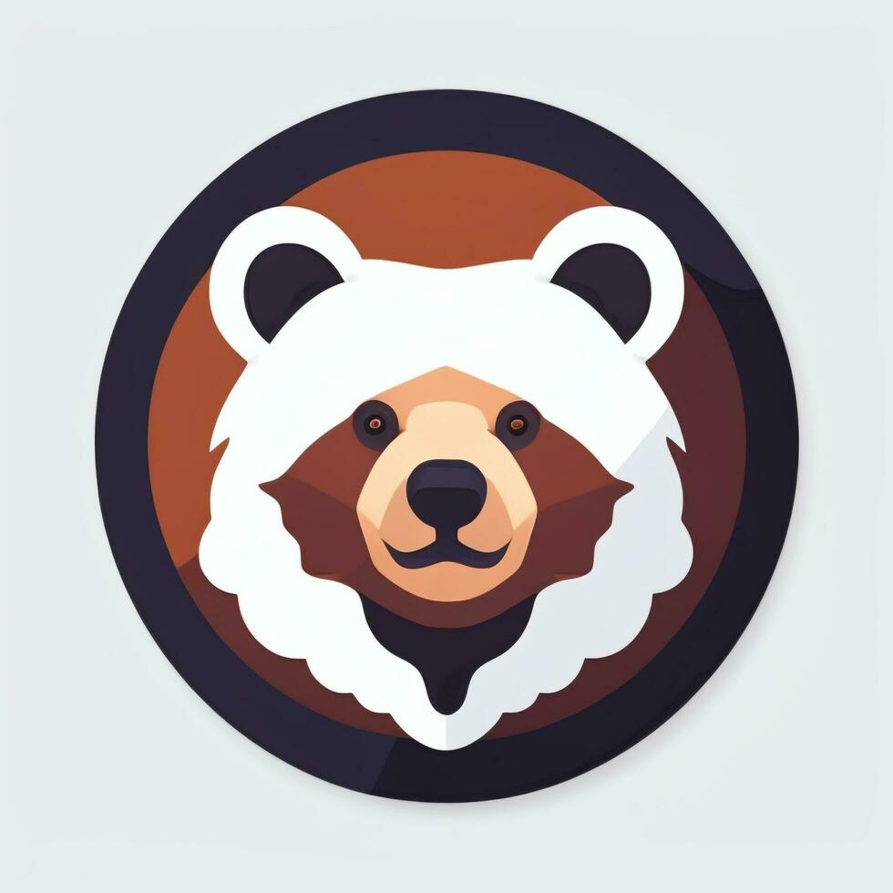 AI generated Bear Clip Art Icon Sticker Decoration Simple Background photo