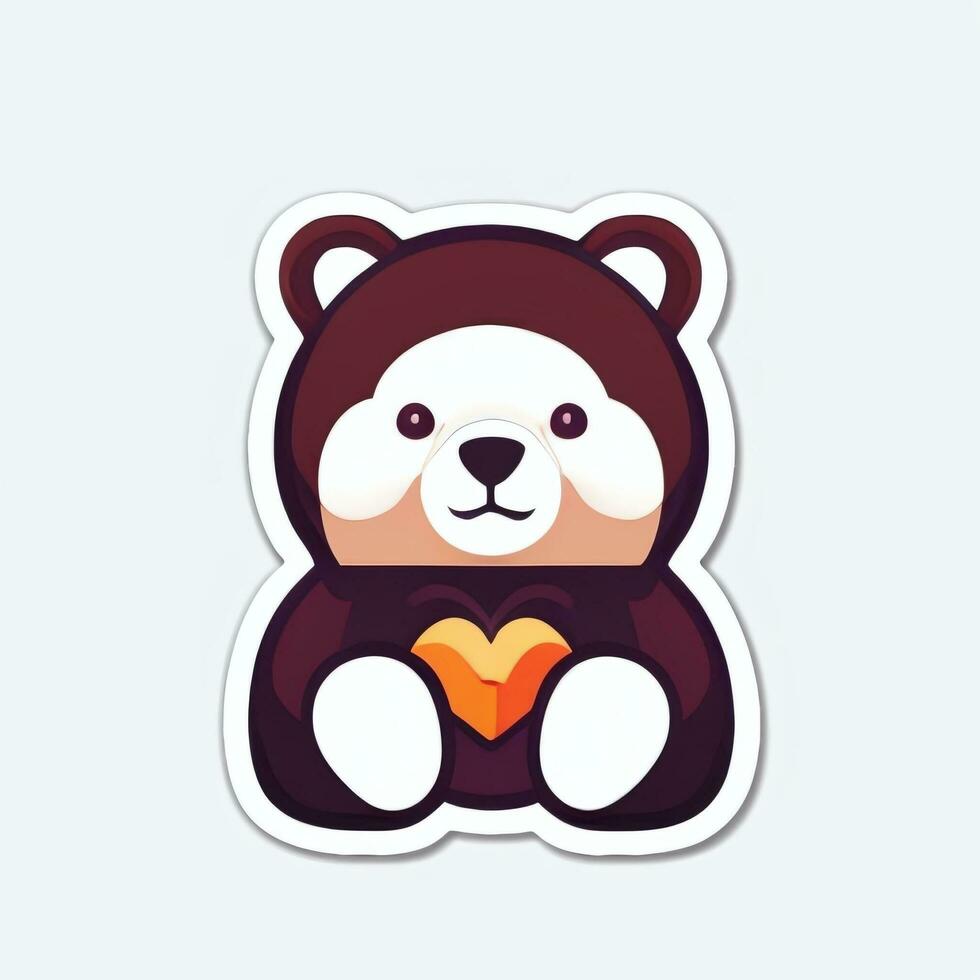 AI generated Bear Clip Art Icon Sticker Decoration Simple Background photo