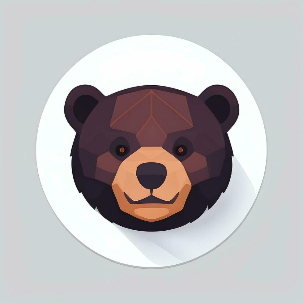 AI generated Bear Clip Art Icon Sticker Decoration Simple Background photo