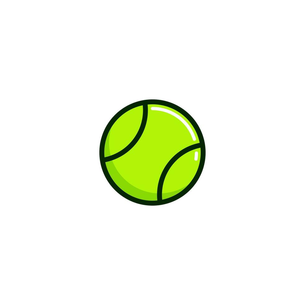 Tennis Ball icon with Simple colorfull style Vector Illustration