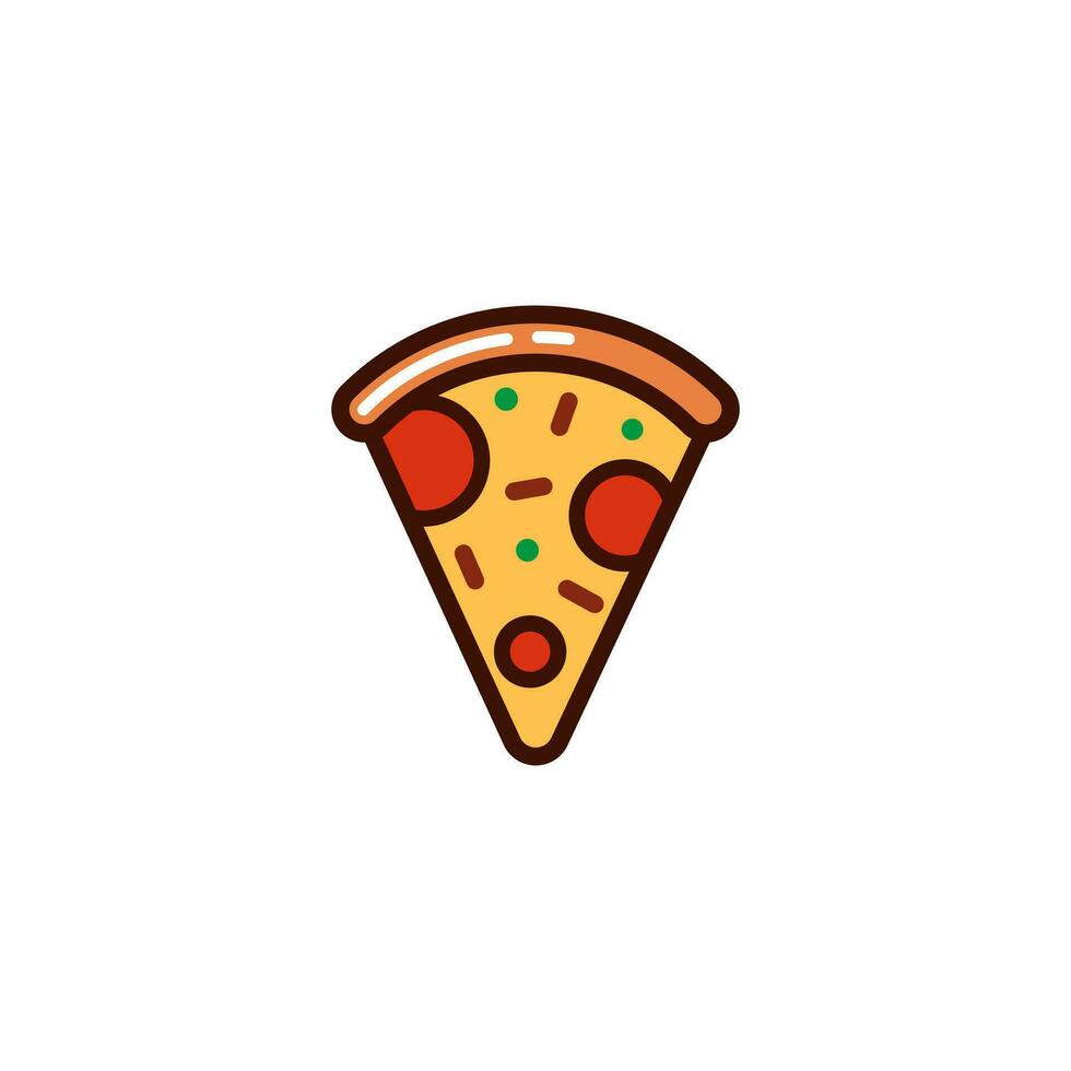 Pizza icon with Simple colorfull style Vector Illustration