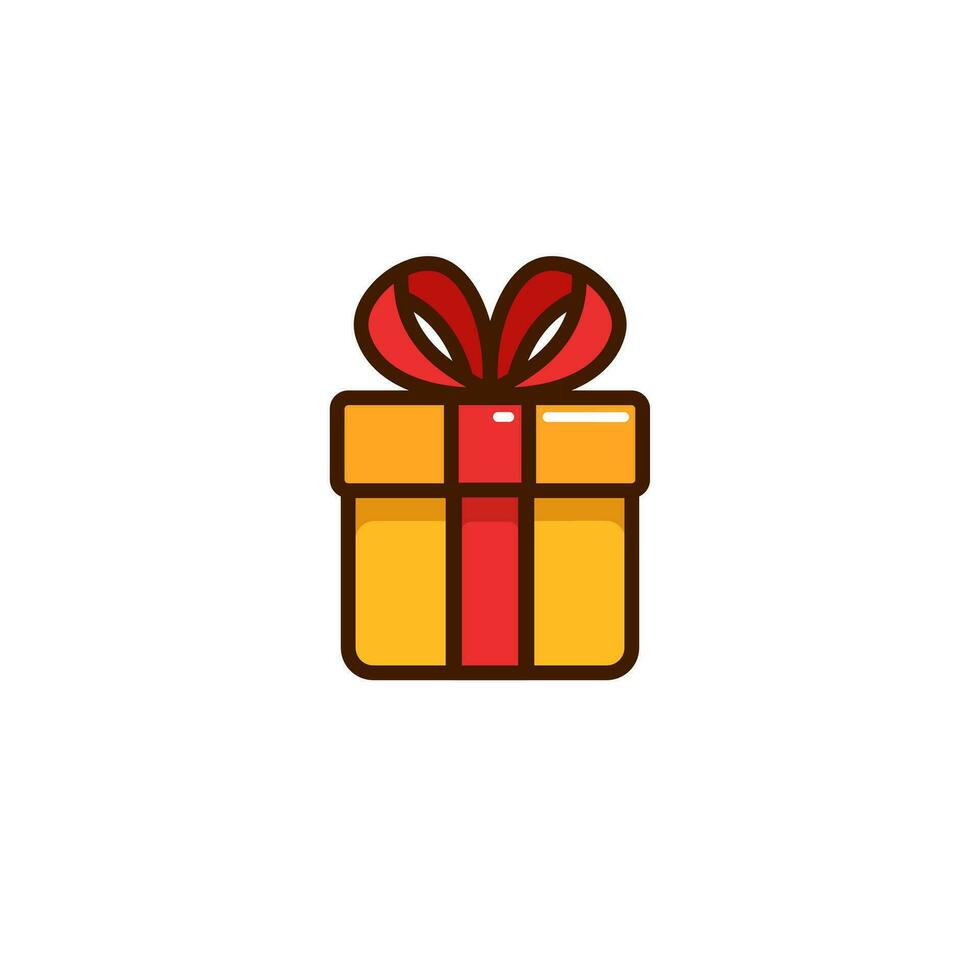 regalo caja icono con sencillo colorido estilo vector ilustración