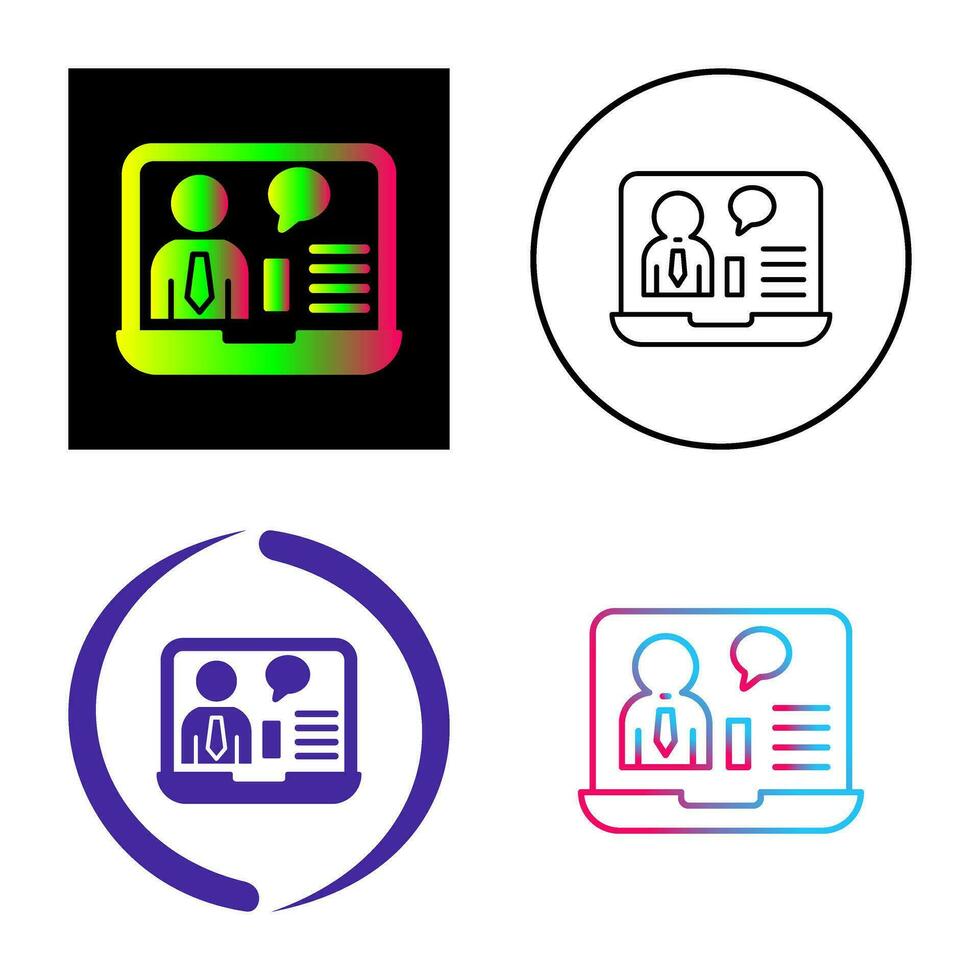 Online Job Interview Vector Icon
