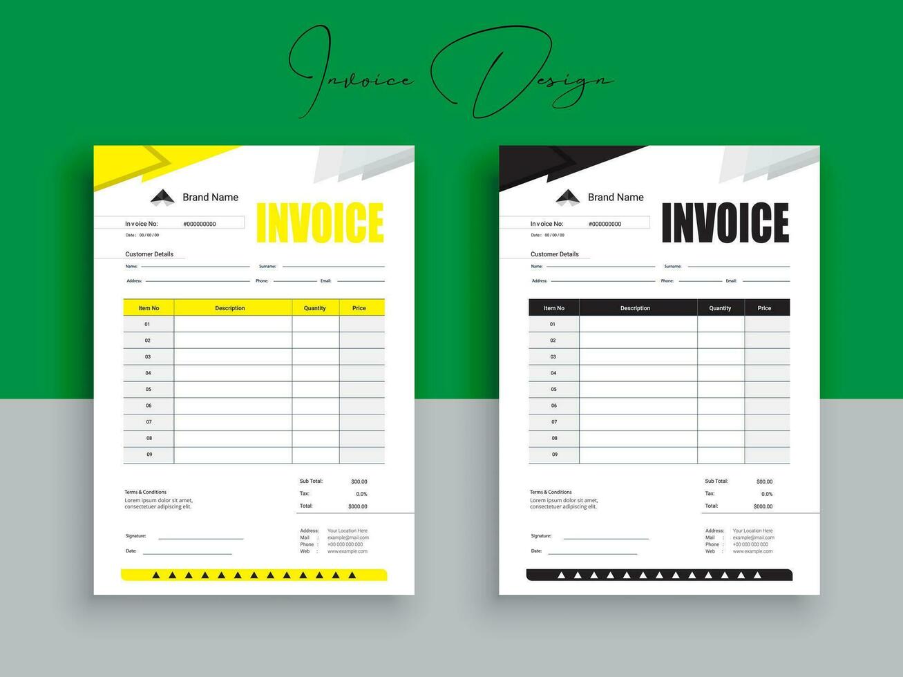 Invoice Design. Business invoice form template. Invoicing quotes, money bills or pricelist and payment agreement design templates. Tax form,  bill graphic or payment receipt. vector