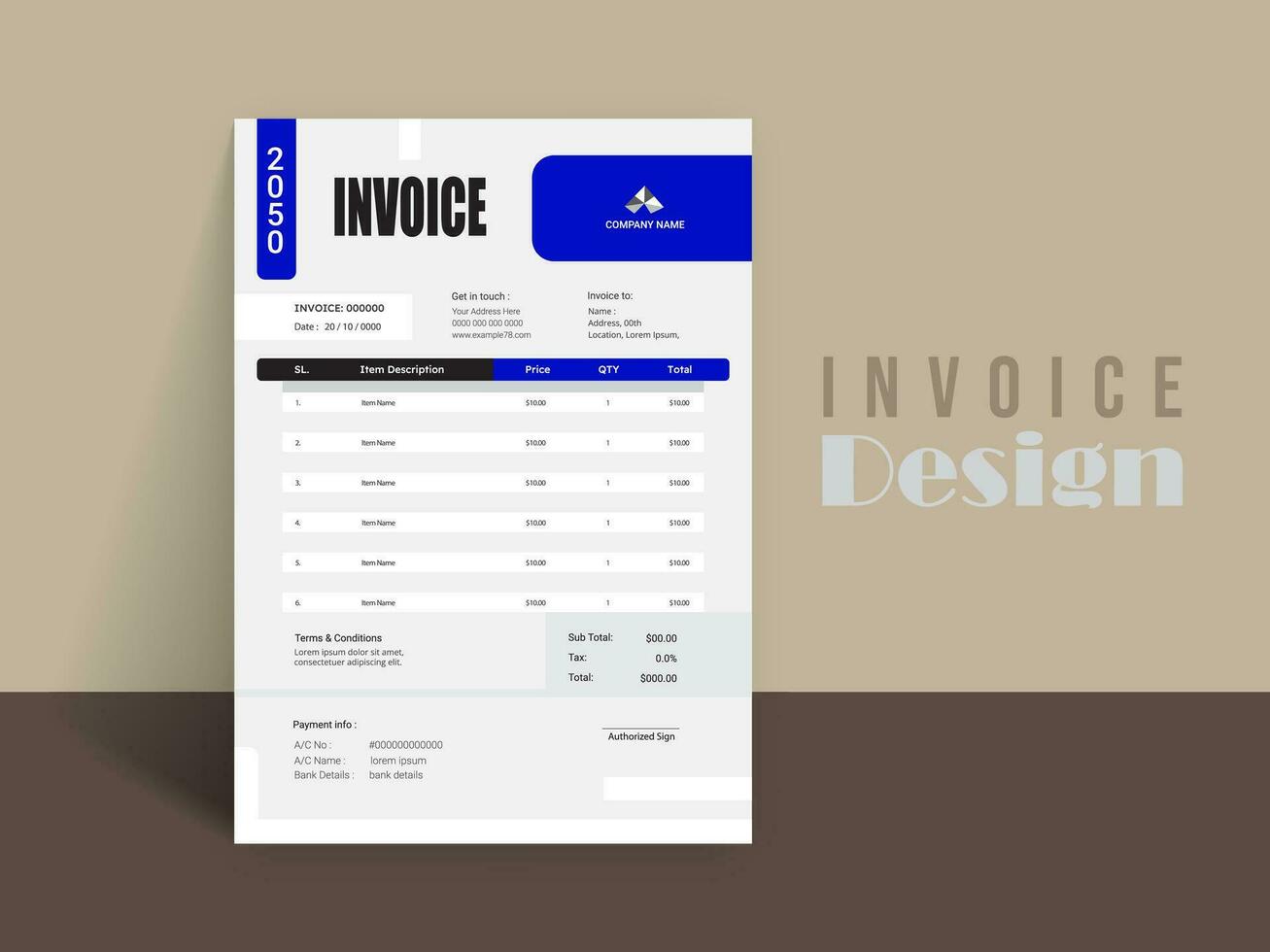 Invoice Design. Business invoice form template. Invoicing quotes, money bills or pricelist and payment agreement design templates. Tax form,  bill graphic or payment receipt. vector
