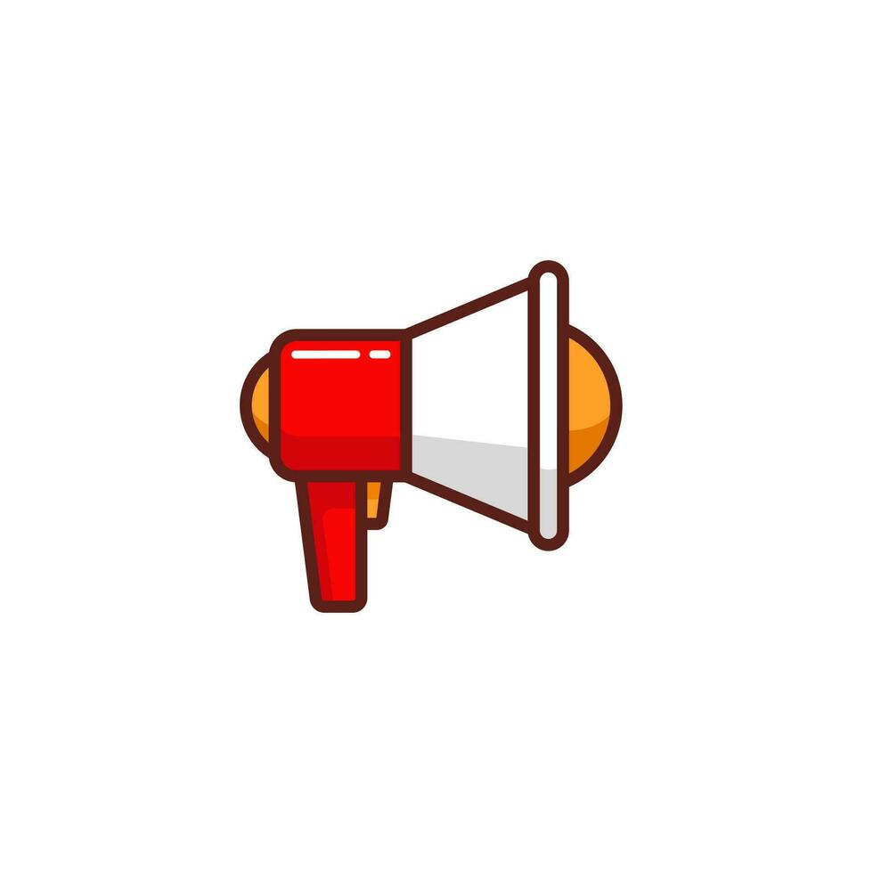 Megaphone icon with Simple colorfull style Vector Illustration