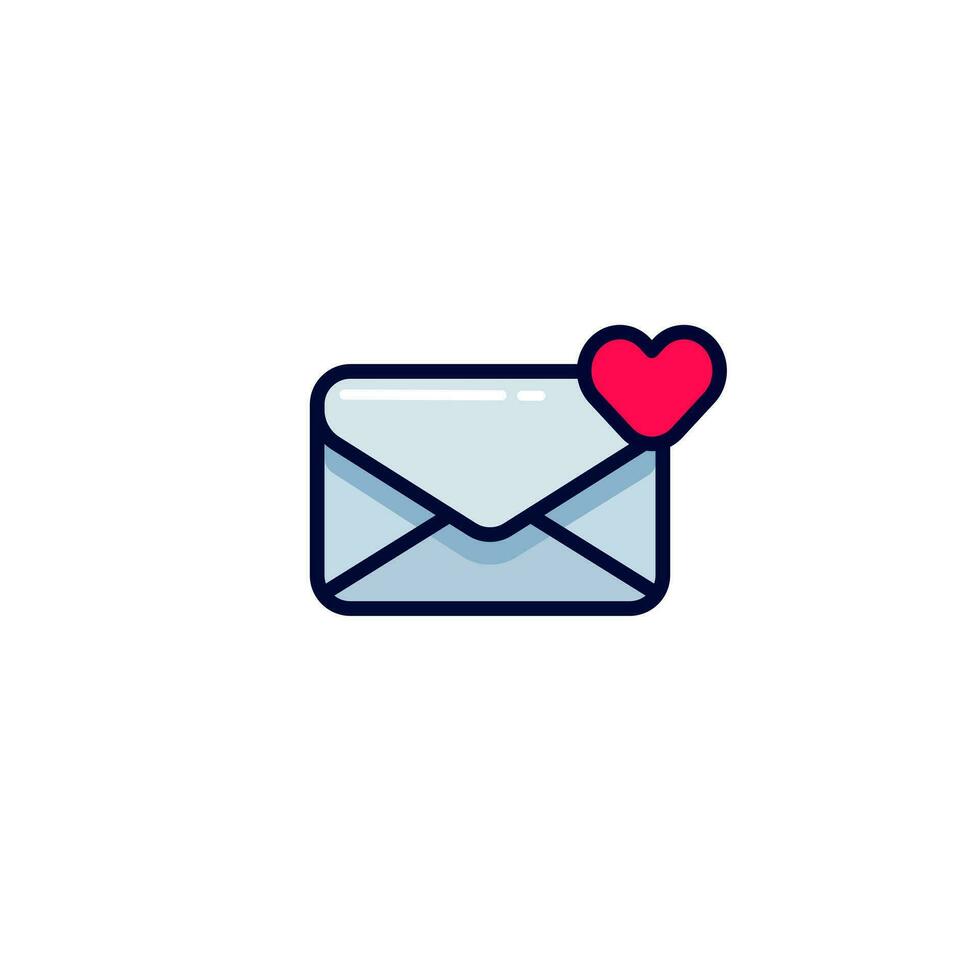 Love Message icon with Simple colorfull style Vector Illustration