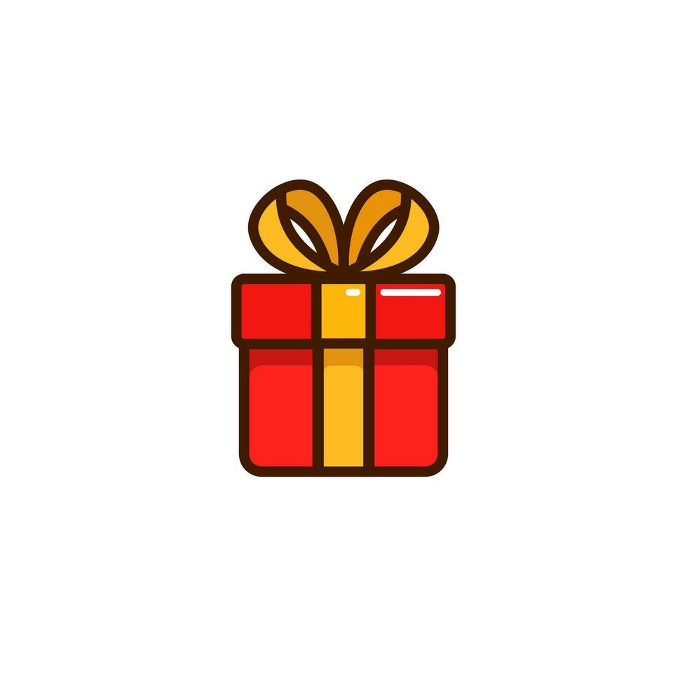 Gift Box icon with Simple colorfull style Vector Illustration