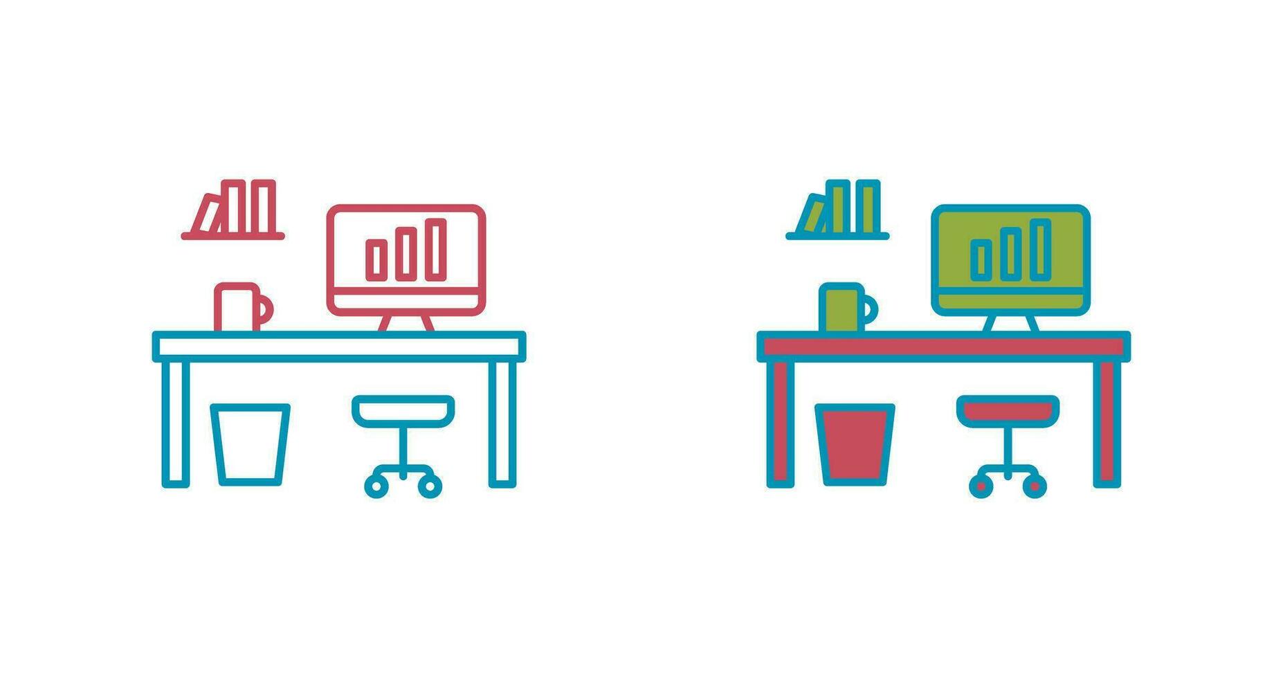 Office Desk Vector Icon
