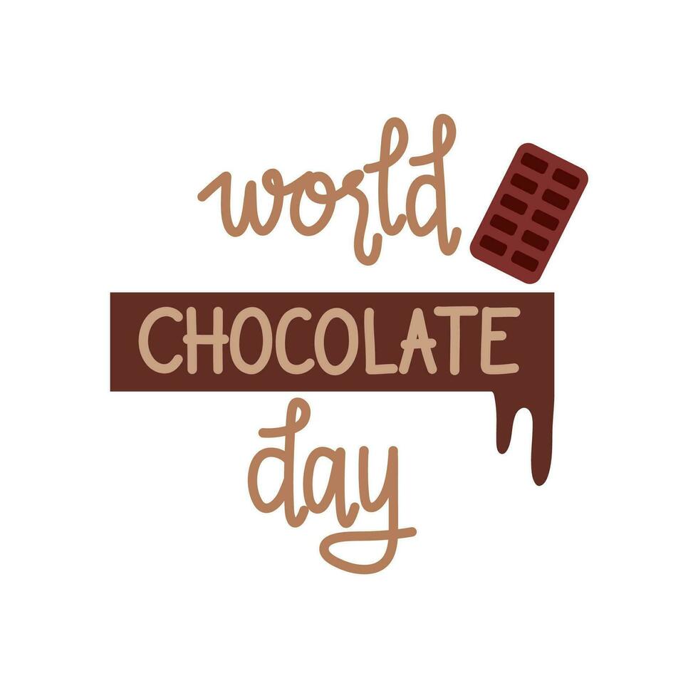 World Chocolate Day Hand Lettering vector