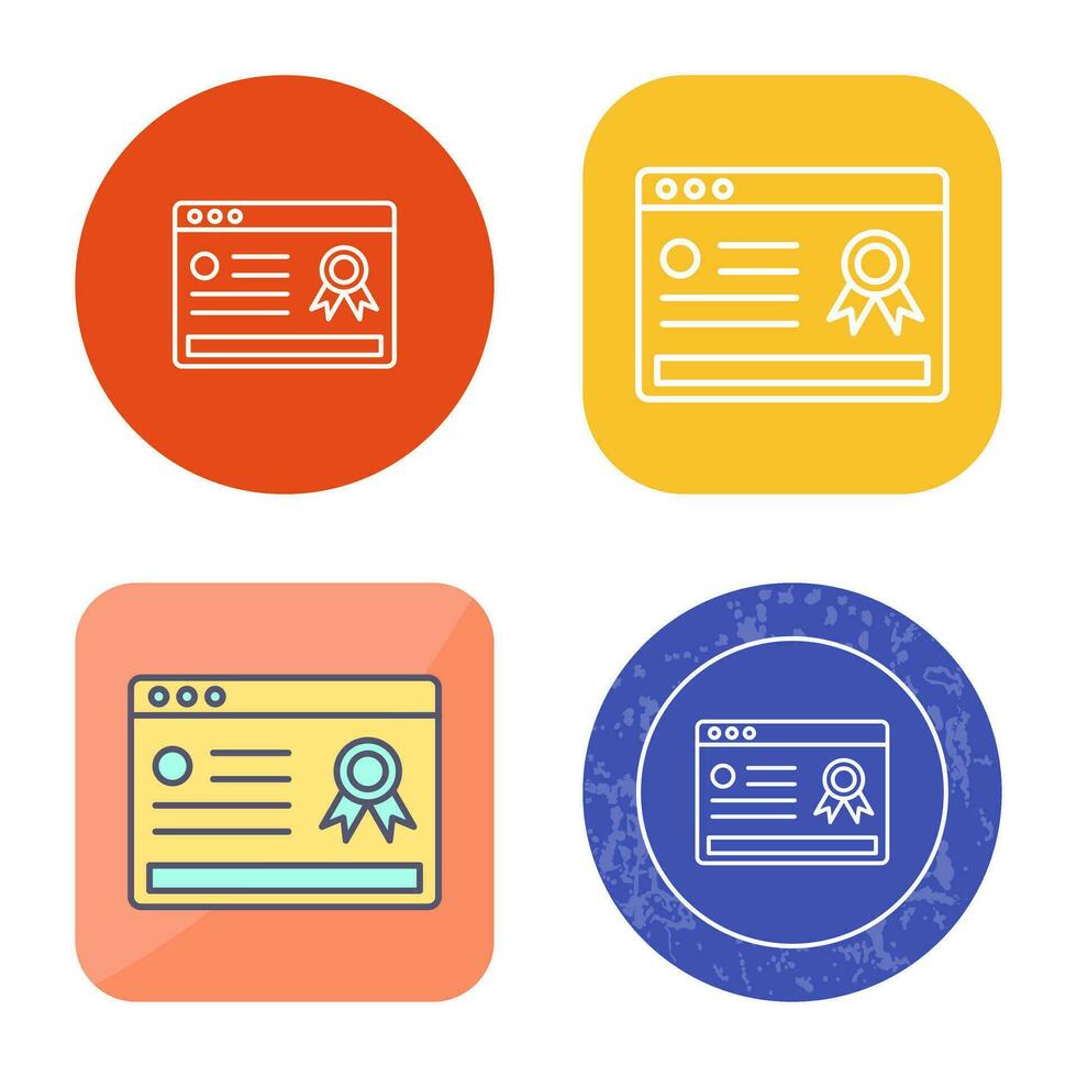 Online Certificate Vector Icon