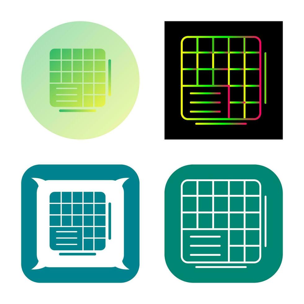 Table Data Vector Icon
