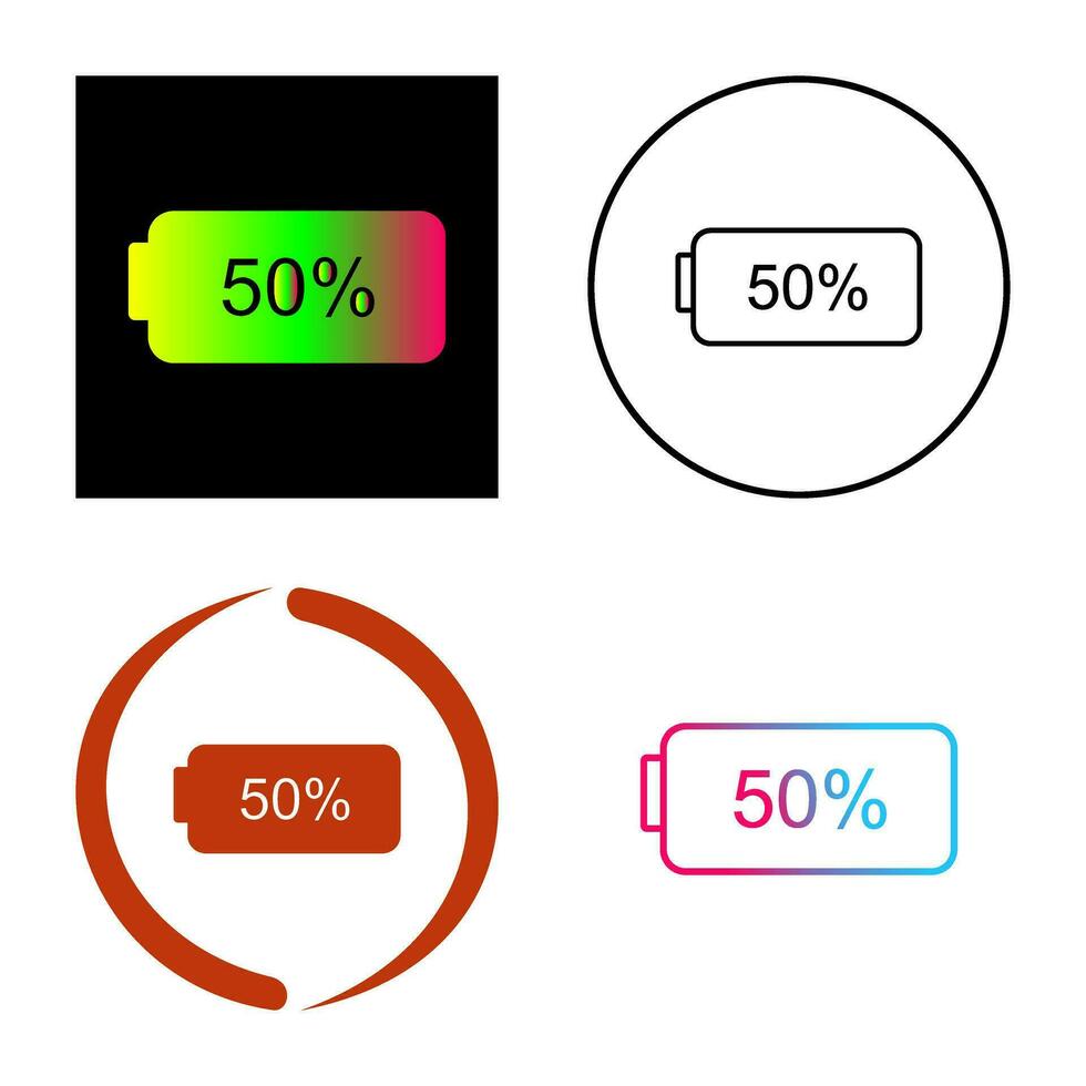 icono de vector de media batería único