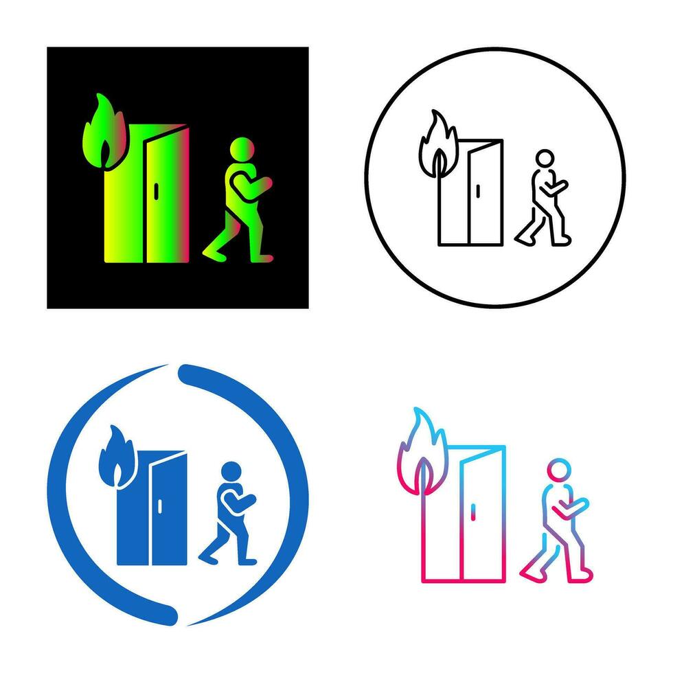 Unique Running from Fire Vector Icon