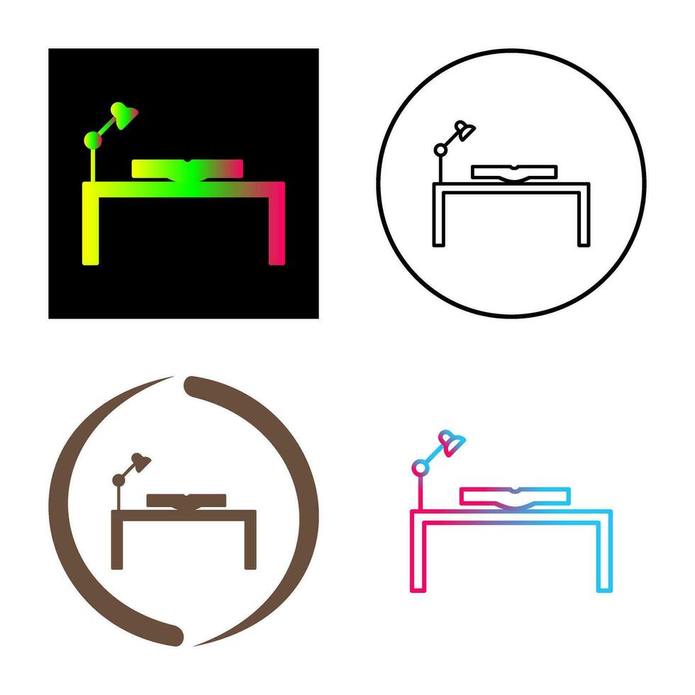 Unique Study Desk Vector Icon