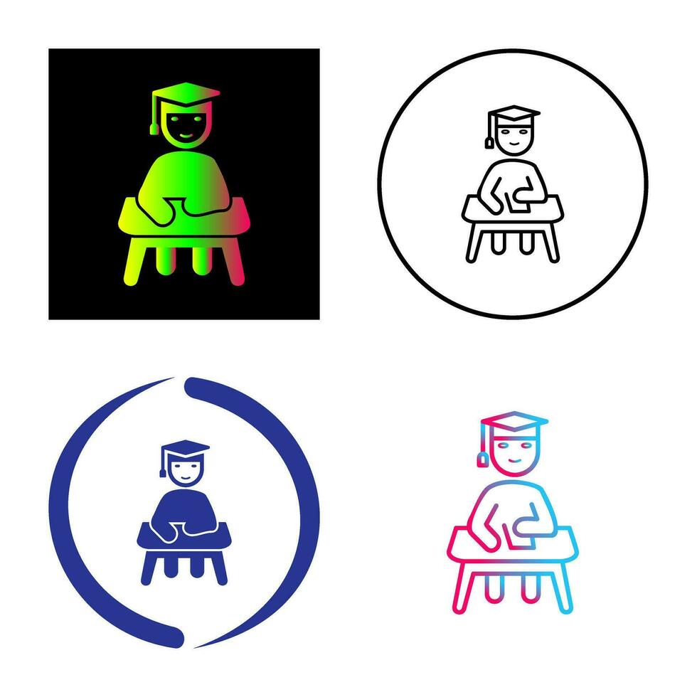 Unique Studying on Desk Vector Icon
