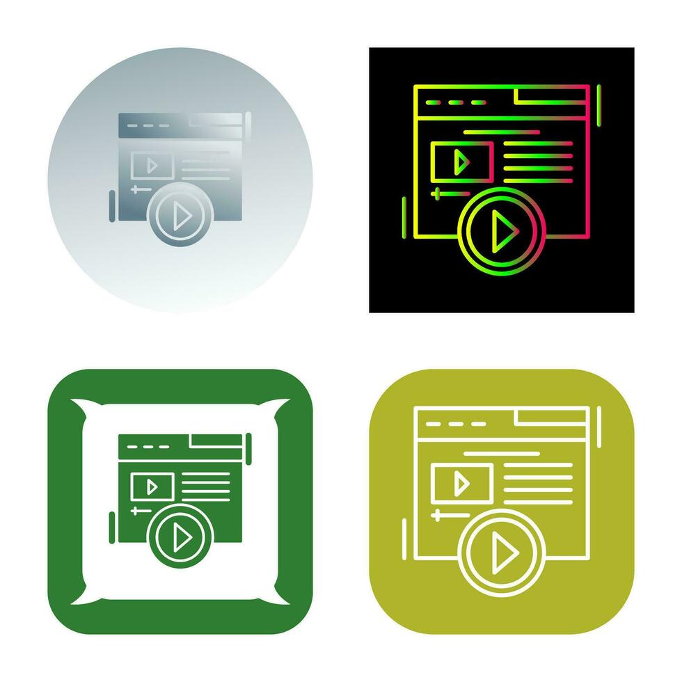 Video Content Vector Icon