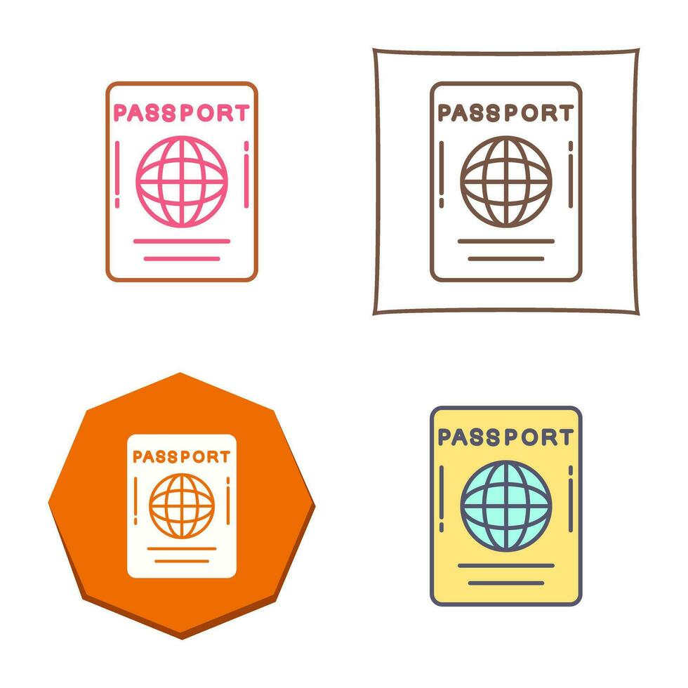 icono de vector de pasaporte