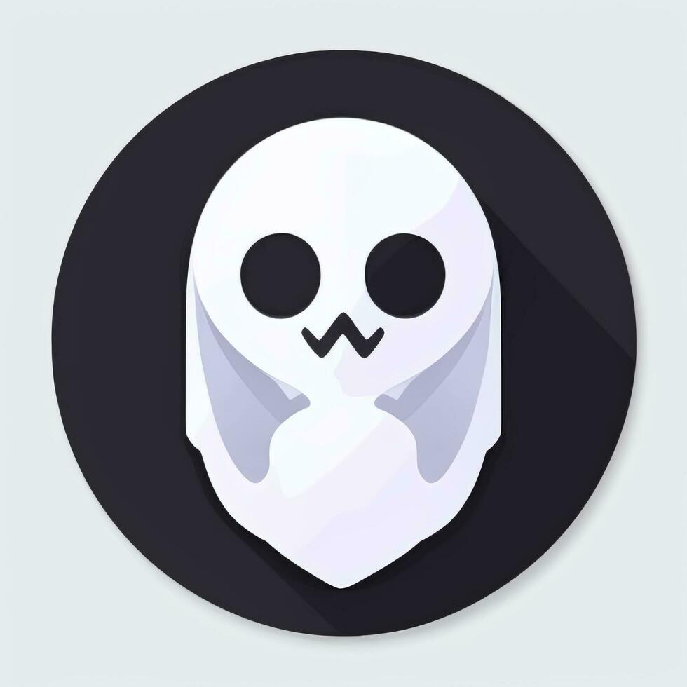 AI generated Ghost Avatar Icon Clip Art Sticker Decoration Simple Background photo