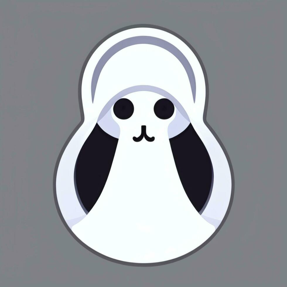 AI generated Ghost Avatar Icon Clip Art Sticker Decoration Simple Background photo