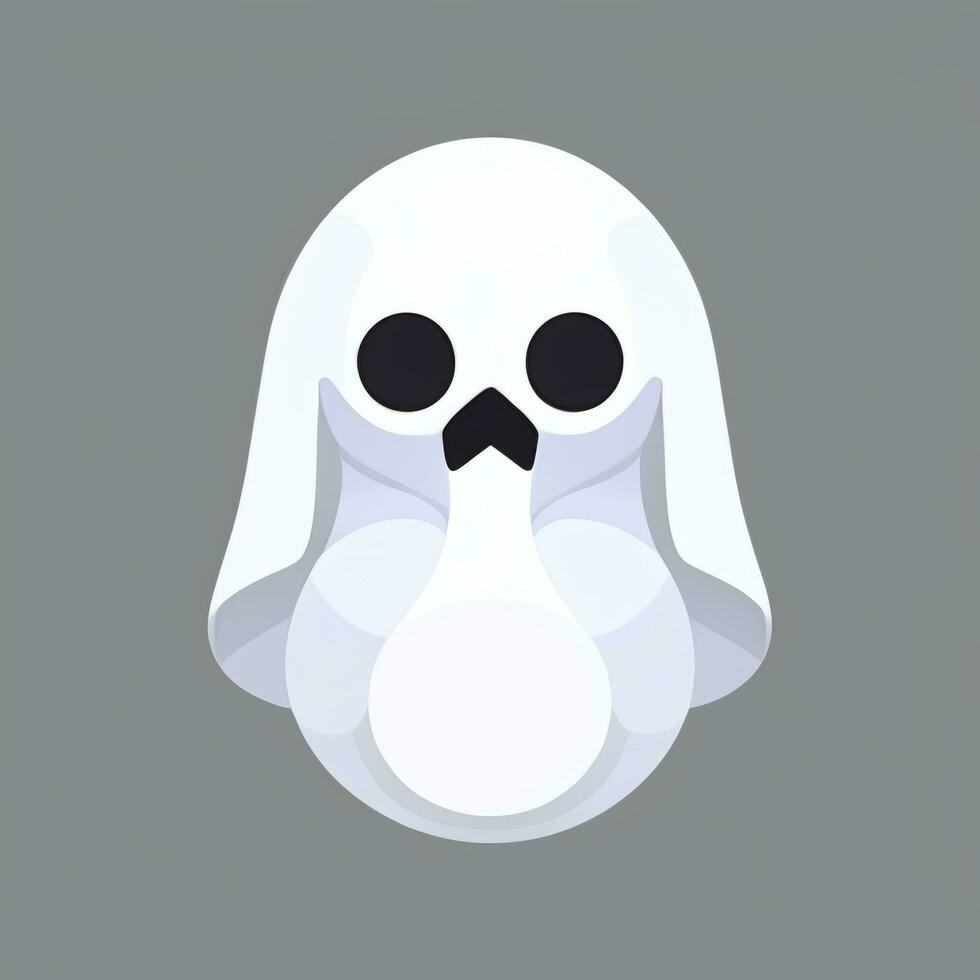 AI generated Ghost Avatar Icon Clip Art Sticker Decoration Simple Background photo