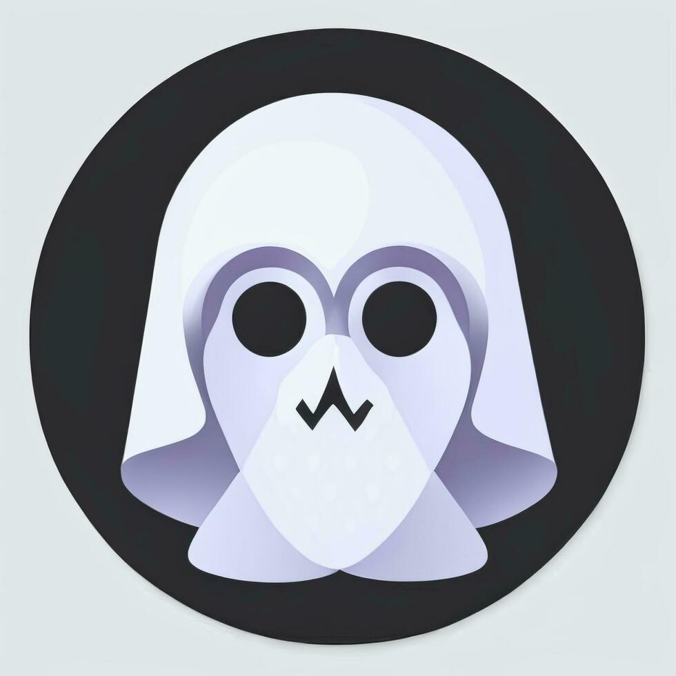 AI generated Ghost Avatar Icon Clip Art Sticker Decoration Simple Background photo