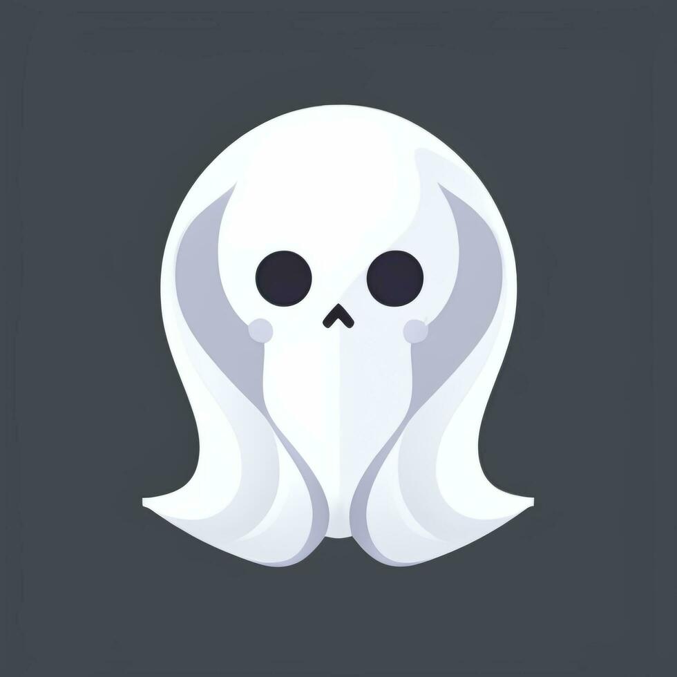 AI generated Ghost Avatar Icon Clip Art Sticker Decoration Simple Background photo